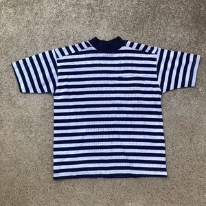 Vintage Black and White Striped T-shirt; Field Gear